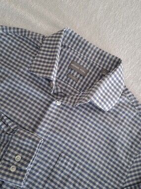 Michael Kors Men's Dress Shirt  Lrg  Regular Fit Blue Long Sleeve